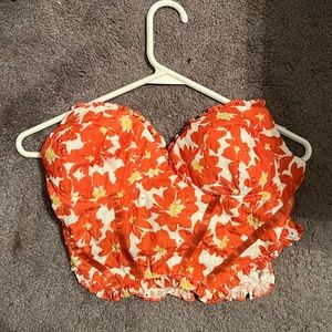 Shein Small Orange Flower Strapless Corset